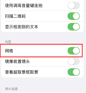 越秀苹果手机维修网点分享iPhone如何开启九宫格构图功能 