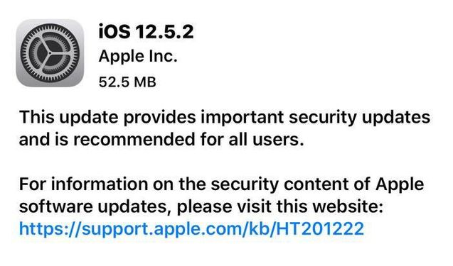 越秀苹果手机维修分享iOS12.5.2发布，建议所有老苹果用户安装 